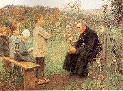 Muenier, Jules-Alexis The Catechism Lesson oil painting artist